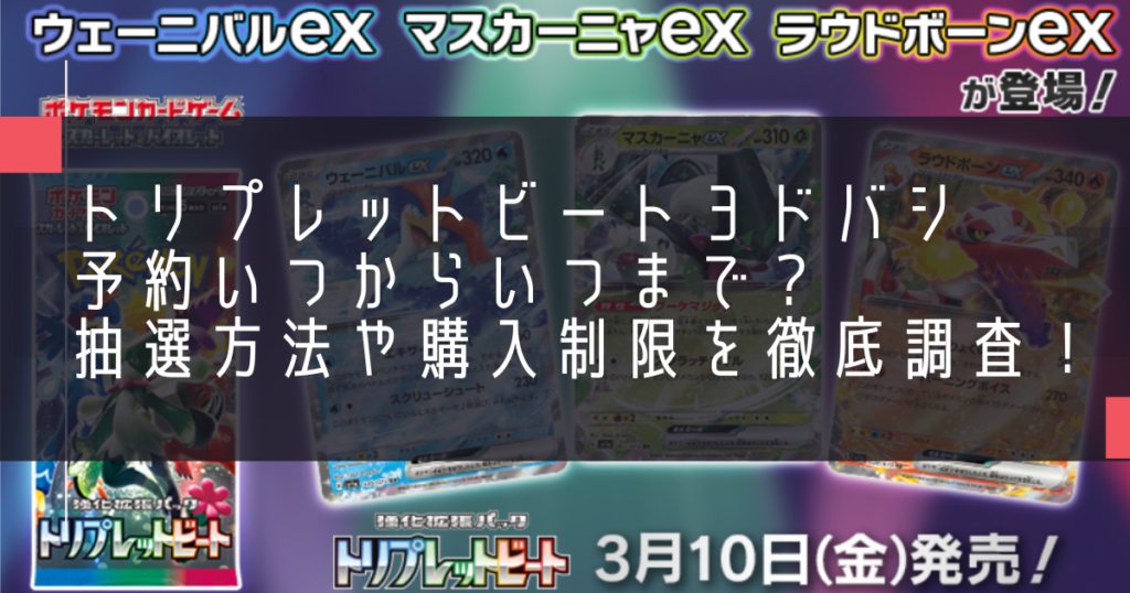 トリプレットビートヨドバシ予約いつからいつまで？抽選方法や購入制限を徹底調査！